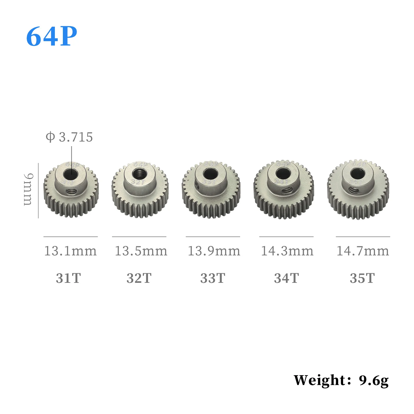 64P 21T 24T 25T 26T 28T 30T 31T 35T 38T 39T 40T 42T 45T 50T 54T Metall Ritzel Motor Getriebe Für 1/8 1/10 RC Modell Auto Motor – Detail 2