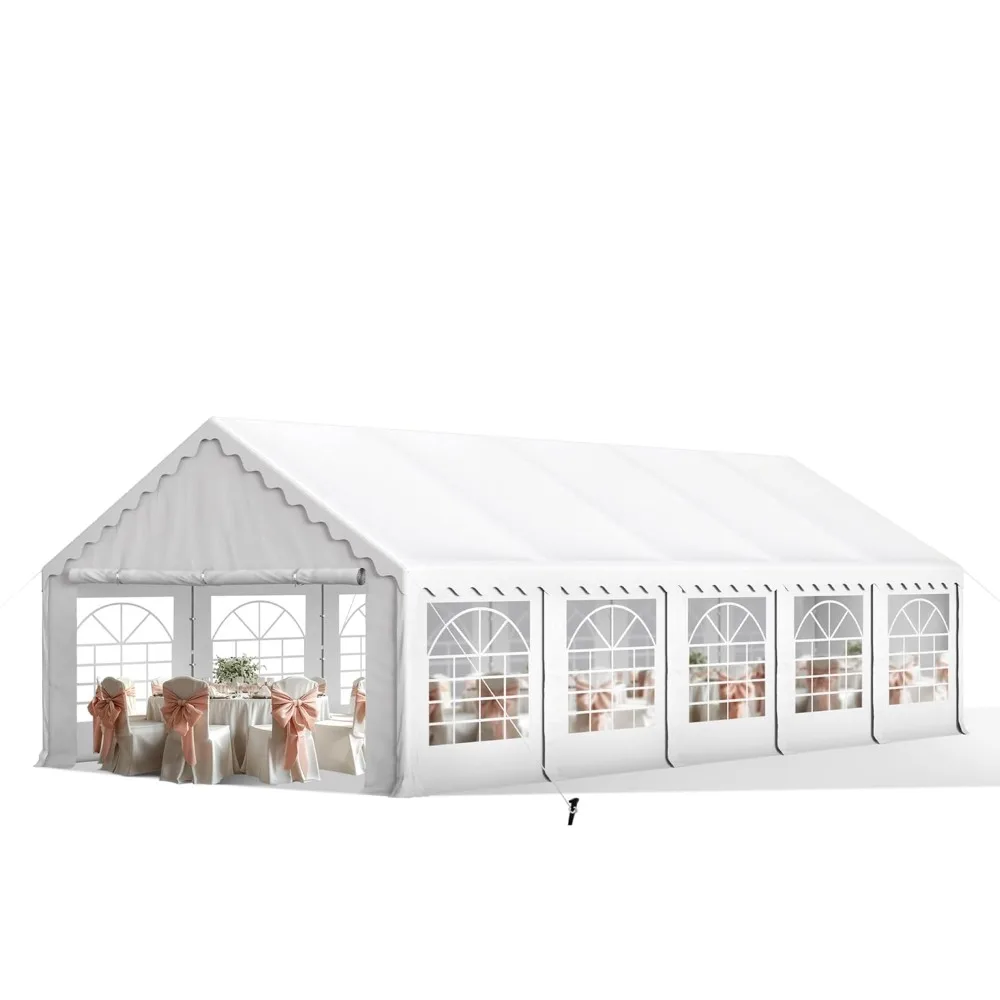 

Party Tent 16x32 ft, Outdoor Canopy Carpas para Fiestas Heavy Duty, Large Waterproof Patio Event Wedding Tent White, Customized