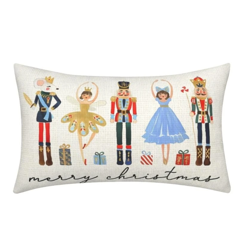 652F Weihnachtsfeier-Kissenbezüge mit Weihnachtsmotiven, dekorative Kissen-Accessoires für den Winterurlaub