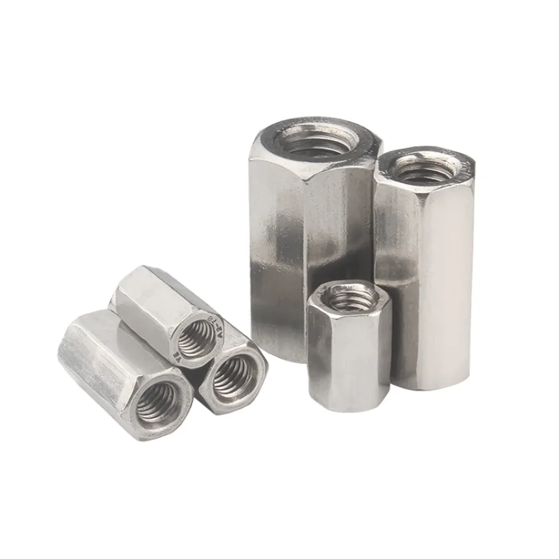 M5 M6 M8 M10 Hex Coupling Nuts 304 Stainless Steel Rod Coupling Extension Nut Connection Threaded Bar Stud Long Nuts