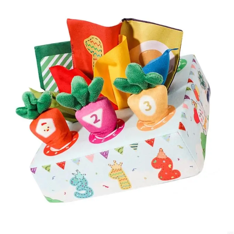 

J2HF Educational Infant Toy Box With Plush Carrot Pulling Game And Sheets For 6-12 Month Olds