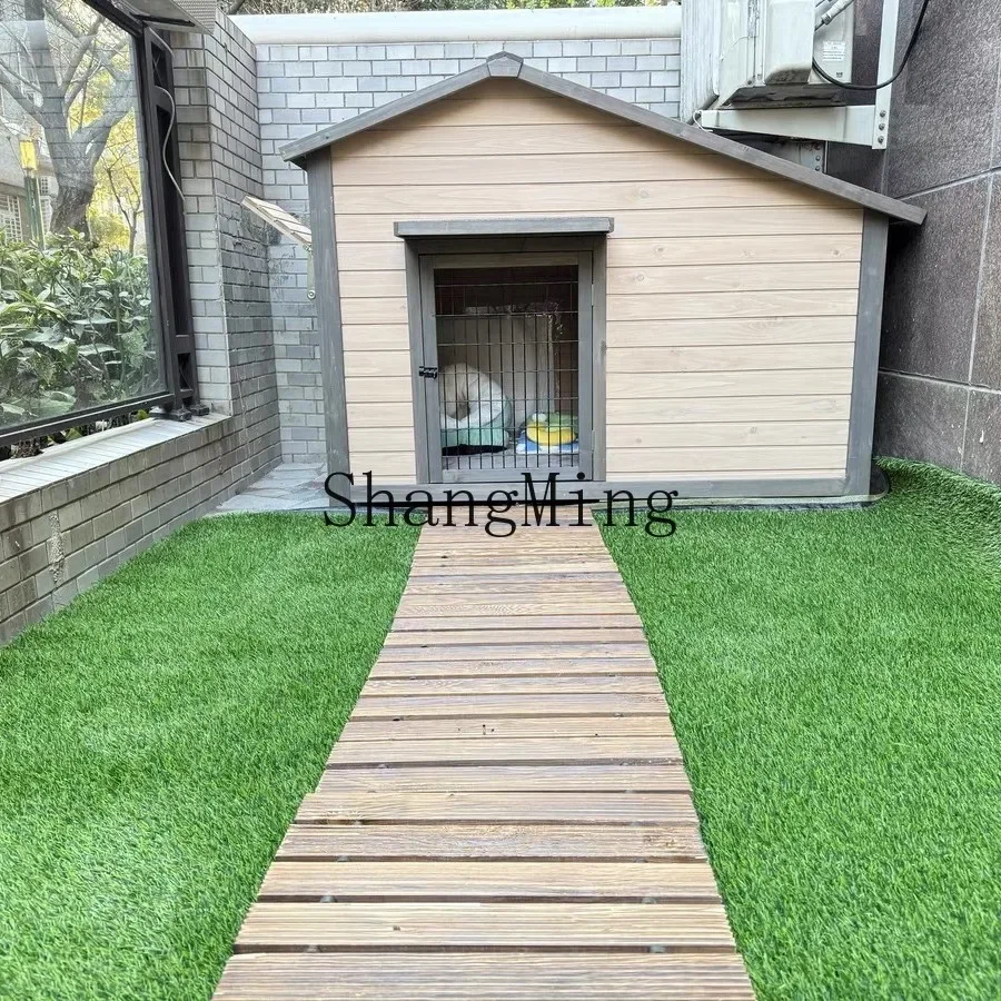 

FG waterproof house warm large outdoor solid wood cold-proof villa dog house rain-proof dog large dog household