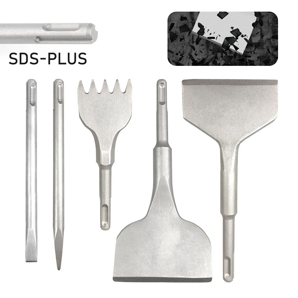

5 шт. SDS PLUS с круглым хвостовиком, лопата для плитки, электрический молоток, ударная дрель для стен, бетона, сверло с 5 зубьями для каменной кладки, долбежный инструмент