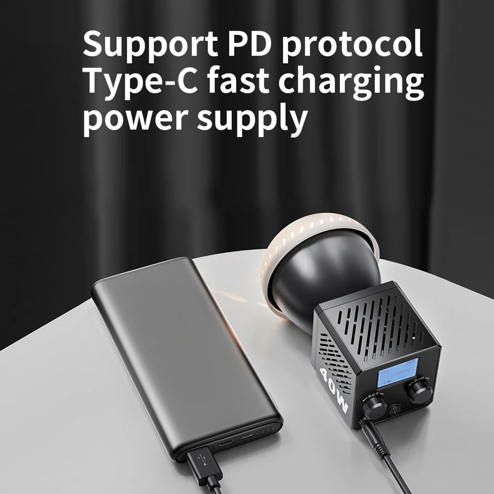 Рукоятка M60 для фотостудии светильник COB Bi-Color CCT 2500-8500K CRI≥ 95 TLCI≥ 97 с рассеивателем светодиодный освещение для видеосъемки Vlog Shoot Fill Lighting