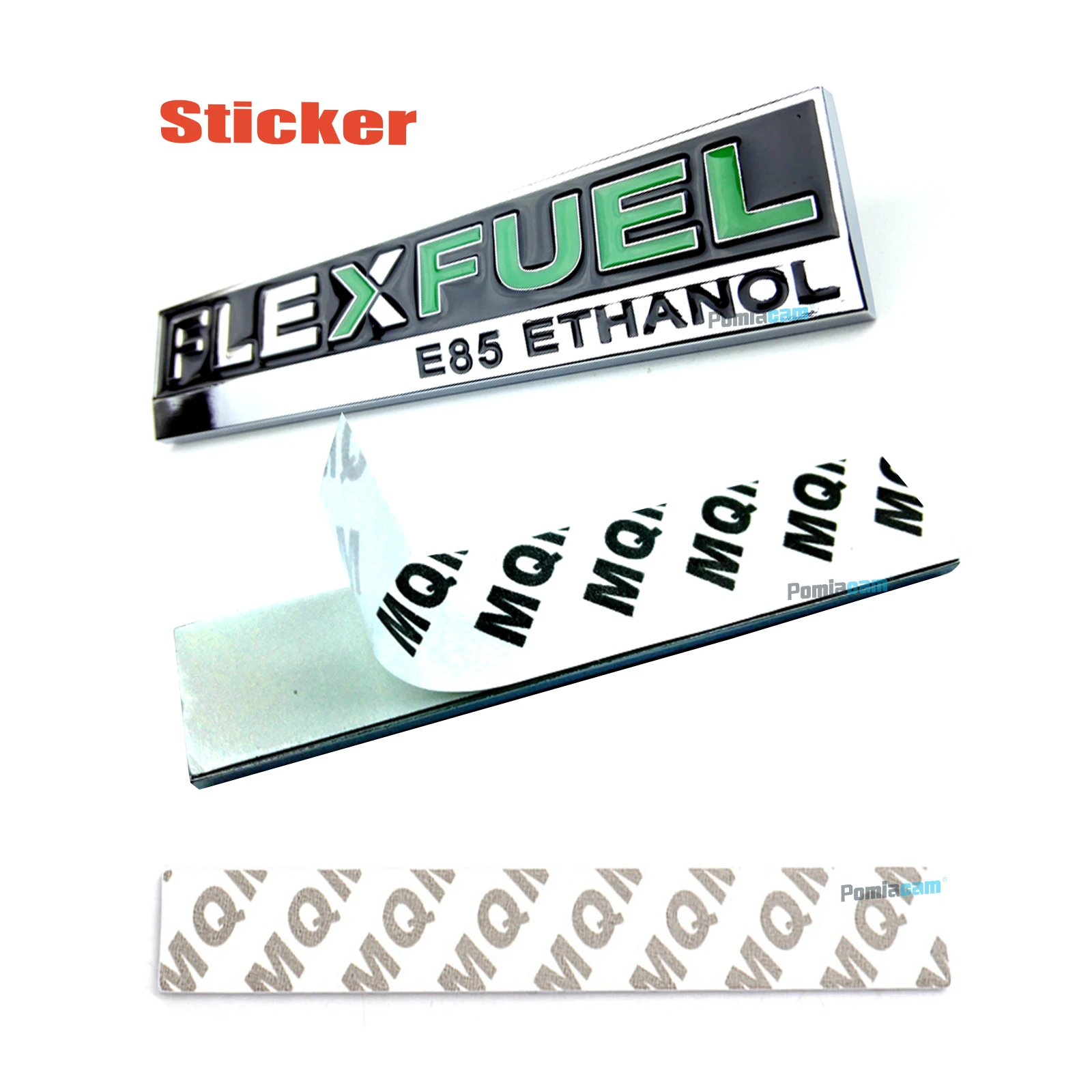 3D Car Sticker FLEX FUEL E85 ETHANOL Car Sticker personalized metal modified car Emblem Accessories For Clean Energy Vehicle Met