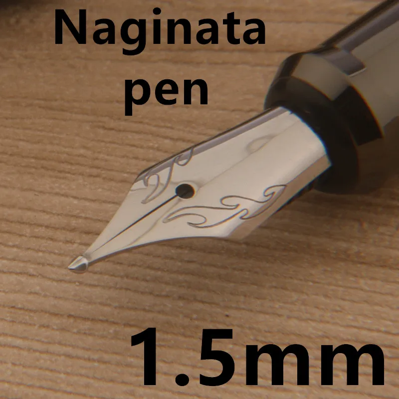 luxury Naginata Fountain Pen wood Wenge Gun Grey 1.5mm Stationery Office School Supplies ink pens