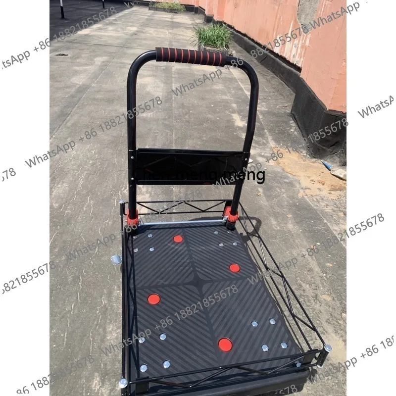 Handcarts Flatbed Trucks Pallet Trucks Transport Vehicles with Guardrails Folding Picking Trailers