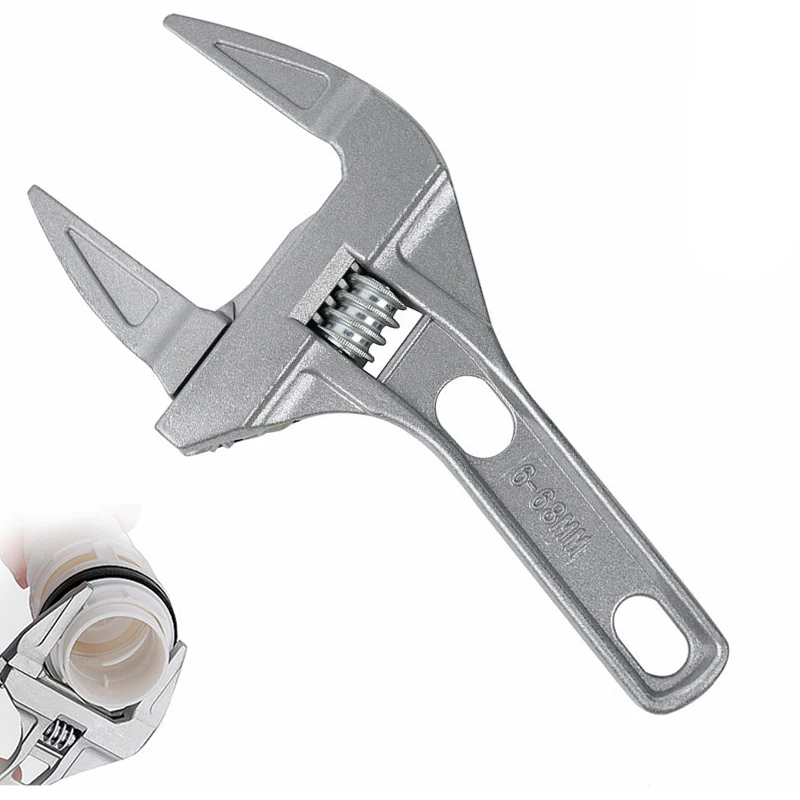 1PC Opening Adjustable Wrench 6-68mm Bathroom Spanner Hand Tools Repairing Heating Drainage Pipes Multi Functional Wrench