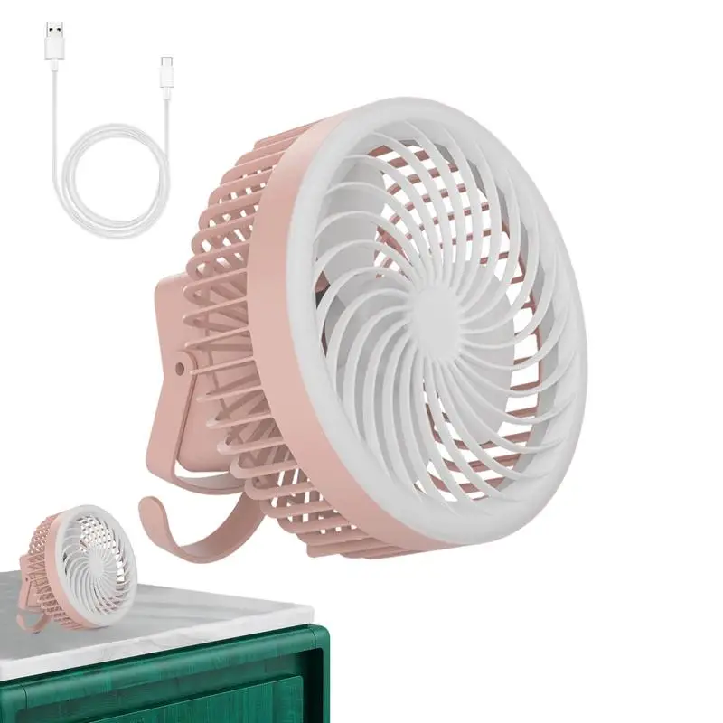 

Mini Fan Table Fan With LED Light Rechargeable Personal Fan Quiet Desktop Fan 3 Speed Adjustable Fan For Indoor Home Outdoor