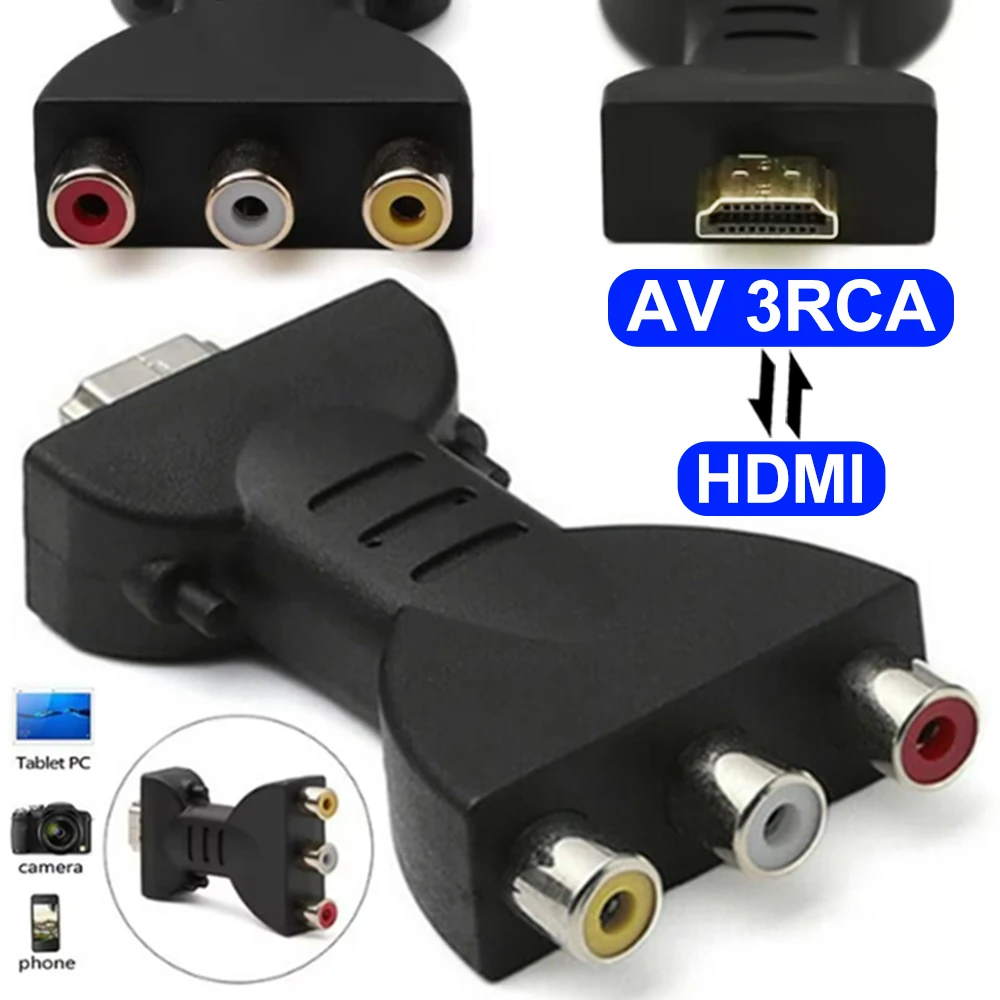 HDMI To AV 3RCA Converter Digital Signal for Video TV DVD Projector Computer Red/White/Yellow Audio Adapter Component Converter