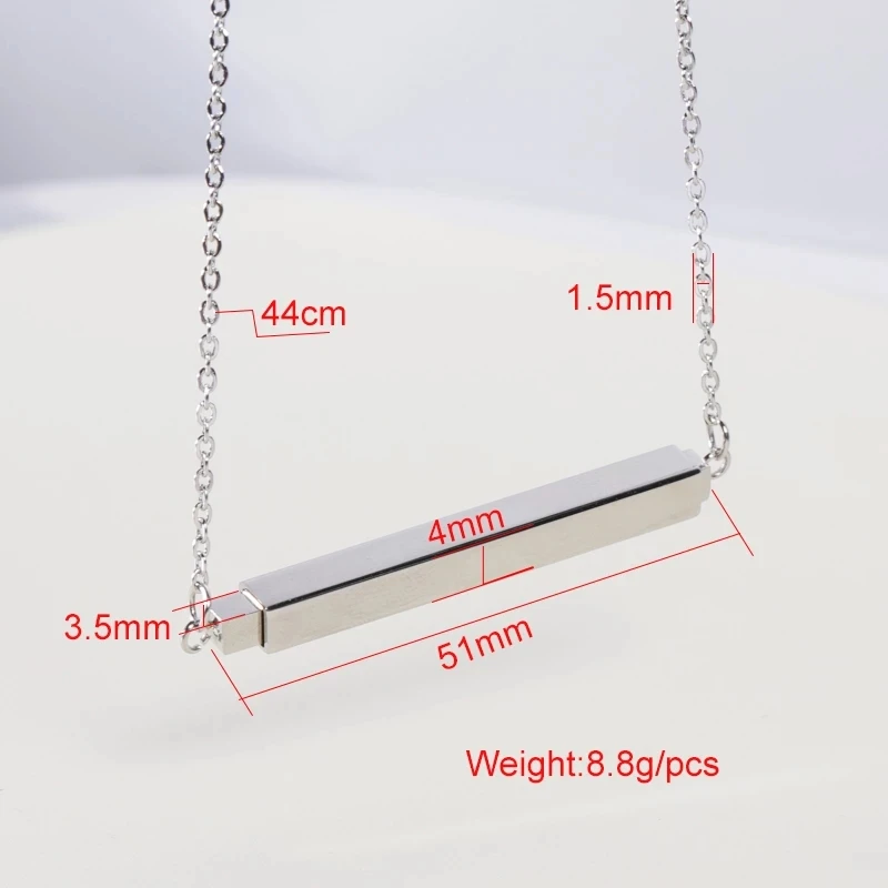 20Pcs Hidden Pendant Necklace Mirror Polish Stainless Steel Necklace For Women\'s Men\'s Lovers Family Necklace Jewelry