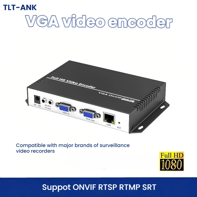 VGA Recorder NVR Transmit Compus Computer Monitor Live Streaming RTSP SRT ONVIF IP VGA Video Encoder