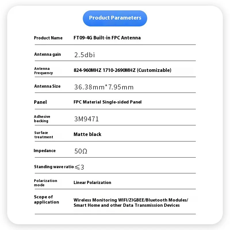 50 PCS 4GFPC Flexible Printed Circuit Built-in Antenna For Smartphones Smart Wearables Medical Electronic Devices Communication