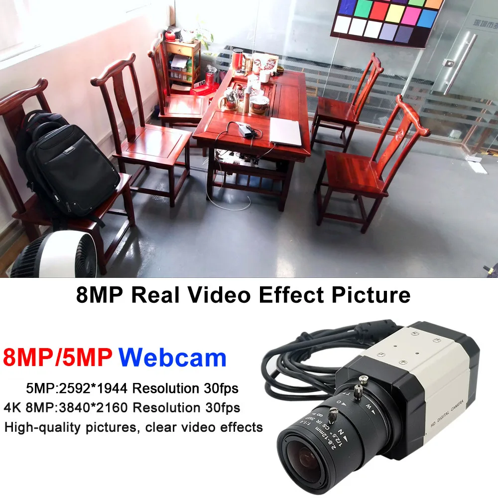 HD الصناعية 4K 8MP IMX415 USB كاميرا 5MP IMX335 مع 2.8-12 مللي متر عدسة التكبير فاريفوكال USB2.0 PC كاميرا فيديو UVC OTG ل Liv