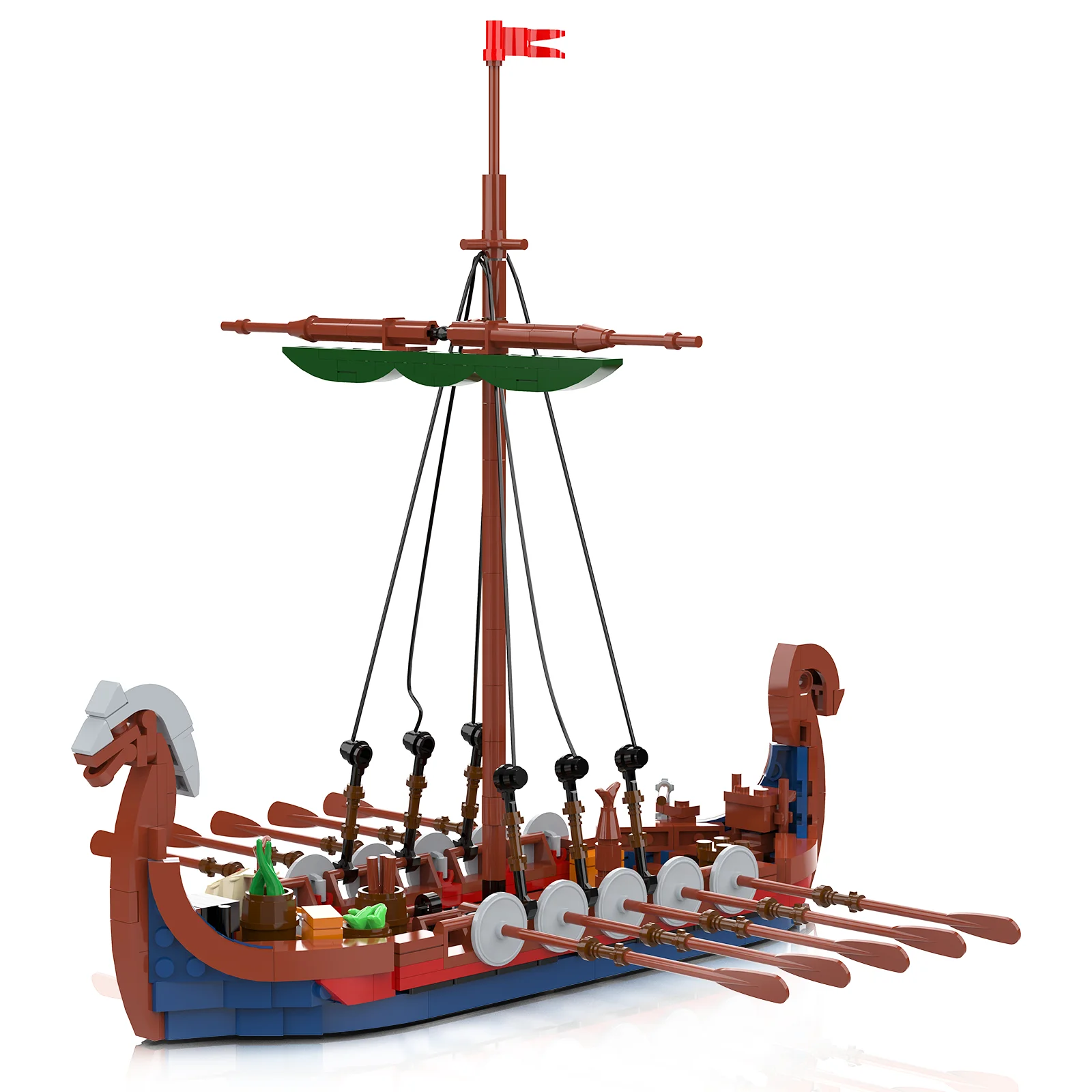 

Viking Longship Building Blocks Compatible for Lego Pirate Ship Toy, Adventures Sailing Boat Collectible for Kids Adult, 454 PCS