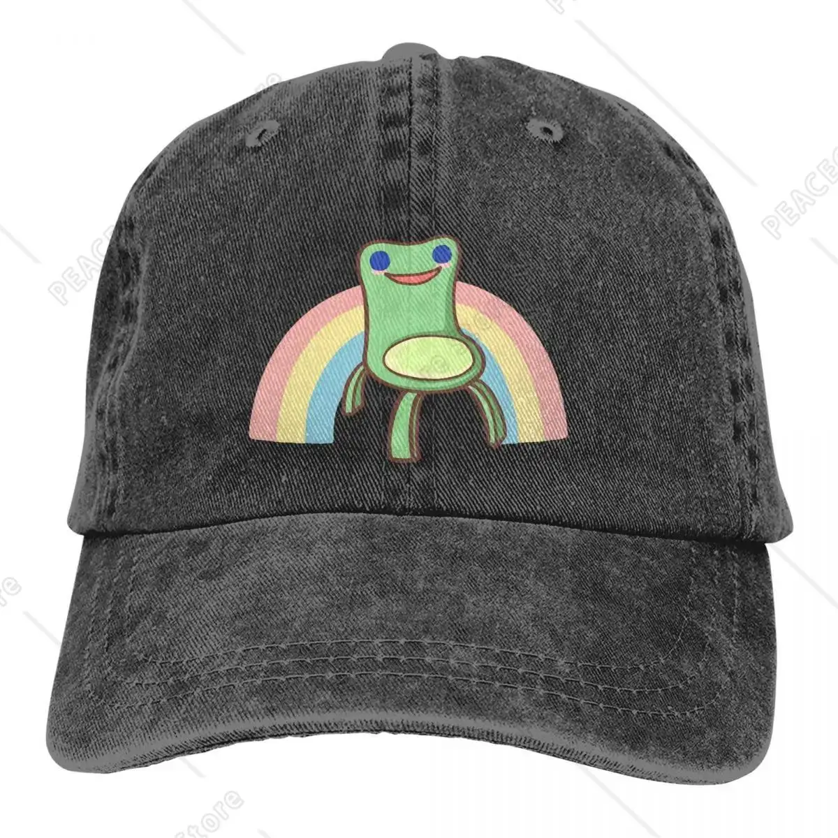 

Animal Frog Rainbow Game Multicolor Hat Peaked Men Women's Cowboy Cap Froggy Chair Baseball Caps Visor Protect Hats