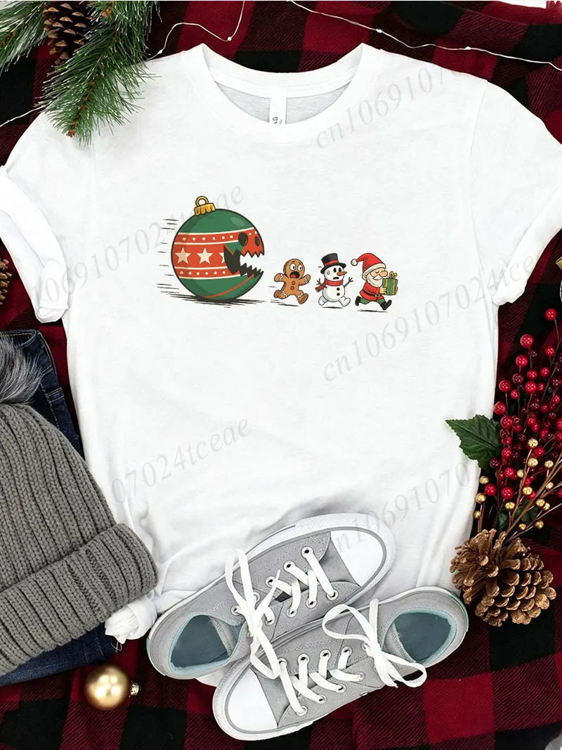 Funny Christmas Cookie Gingerbread Shirt Retro Holiday Graphic Gingerbread Tee Clothing Santa Christmas Party T-Shirts Gift