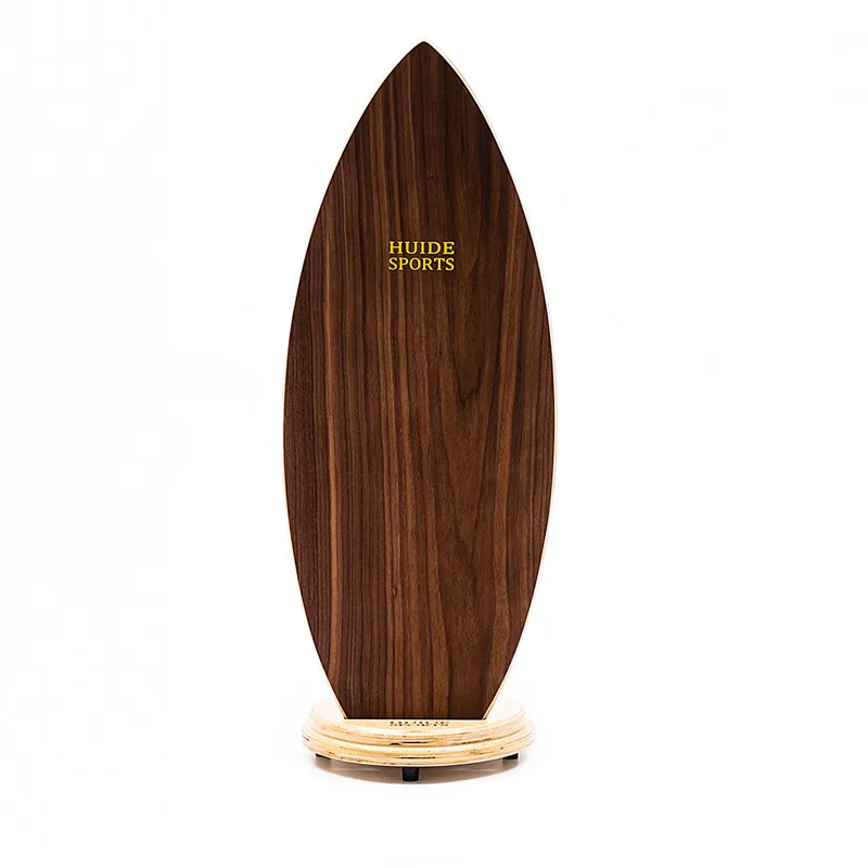 wooden fitness board, skiing yoga training balance board, curved board,North American walnut sticky fish-shaped balance board