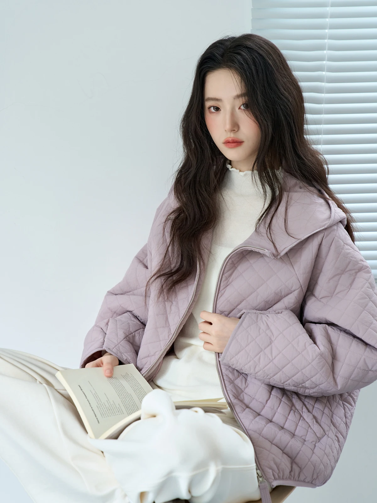 

Женская утепленная куртка MoZa Purple с капюшоном на молнии, теплая хлопковая верхняя одежда в корейском стиле, свободный крой, для повседневной носки, ветрозащитная