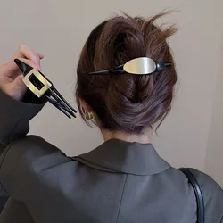 Woman Advanced Sense Fashion Metallic Wind Black Hair Claw Lady Duckbill Clip Hairpins Hairgrip Girls Barrettes Hair Accessories