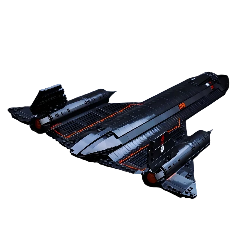 Military Series MOC Fighter SR-71 Blackbird Assemble Building Blocks Airplane Model Originality Brick Collector Sets Toy Gifts