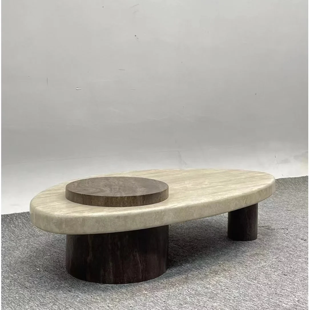 

Italian Minimalism Natural Cave Stone Material Tea Table Creative Design Art Coffee Table Irregular Shape Living Room Low Table