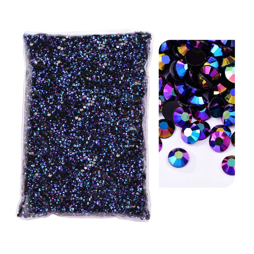 Groothandel Jelly Kleur AB Transparant AB 2mm, 3mm, 4mm, 5mm Facetten Platte Achterkant Hars Strass Nagelkunst Kledingdecoratie