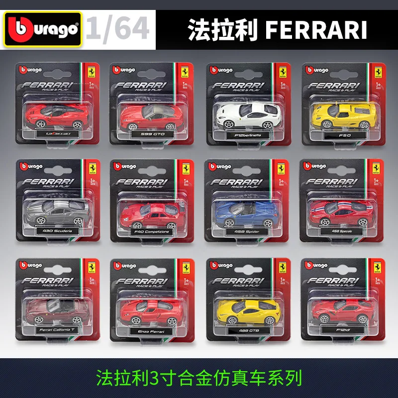 

Bburago 1:64 Ferrari литый под давлением классический симулятор, металлическая модель спортивного автомобиля, гоночный автомобиль, игрушечный автомобиль из сплава для детей, коллекция подарков