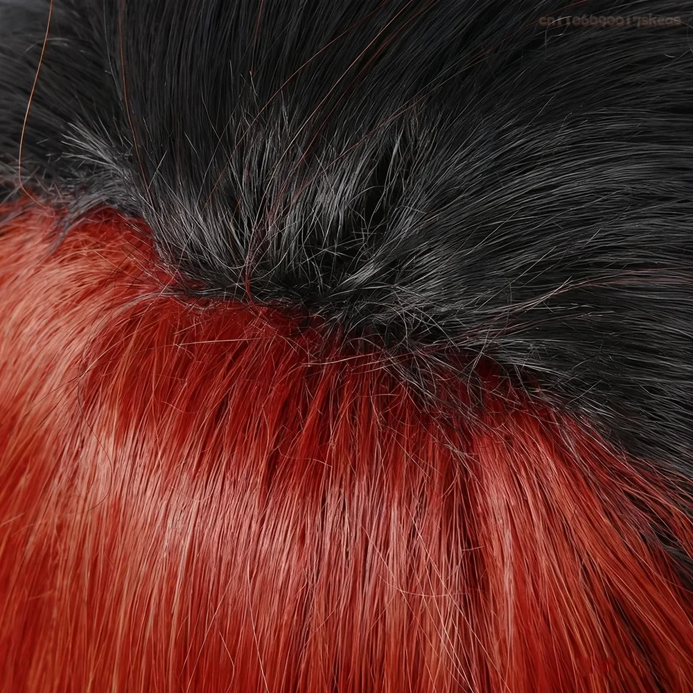 Peruka Cosplay Zenless Zone Zero Komano Manato Męska Czerwono-Czarna Krótka Syntetyczna Odporna na Ciepło Peruka Rekwizyt na Halloween