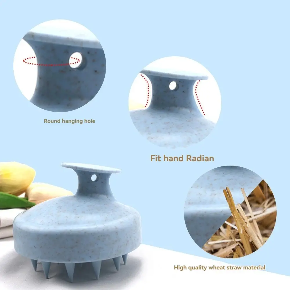 小麦麦わらシリコンヘアスブラシ、ヘッドブラシ、頭皮ストップ、スクラッチコーム、ヘアスタイリングセット