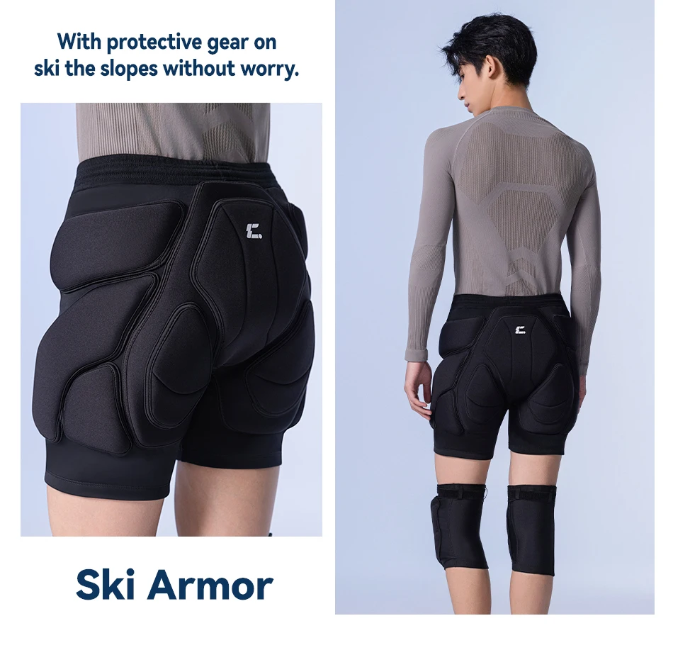COPOZZ Extremsportarten Ski Skate Snowboard Schutz Skifahren Protektor Knieschützer Skating Schützende Hüfte Gepolsterte Shorts Hosen S-XL – Detail 18