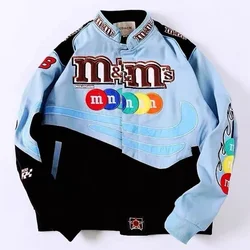 Racing jacket  cotton plus size bomber custom embroidery patch motorcycle riding vintage racing jacket for men/women