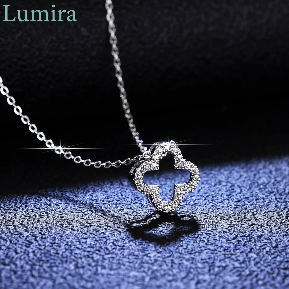 

Lumira Fashion Lucky Knot Flower Pendant Platinum PT950 Necklace with 1-Carat Moissanite for Women Charm Fine Jewelry Gift