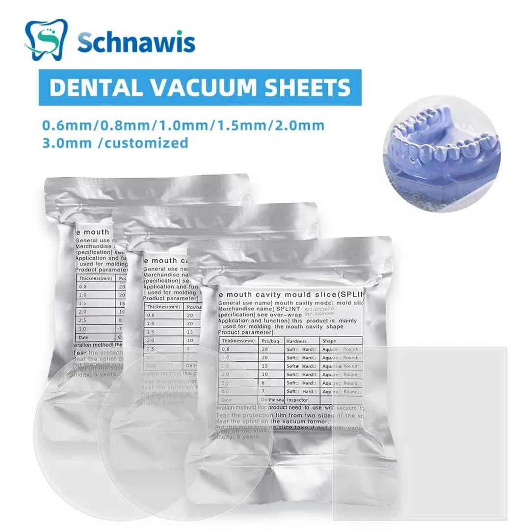 8/10/15/20 pcs Dental Lab Orthodontic Splint Retainer Slice Vacuum Forming Sheet Soft Hard 1.0/1.5/2.0mm Thermoforming Material