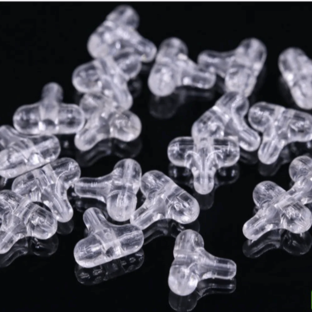 30 قطعة موصل شفاف الصيد الخرز البيضاوي مزدوج الصليب هول Sabiki تلاعب واضح 3 طريقة موصل تزوير #3