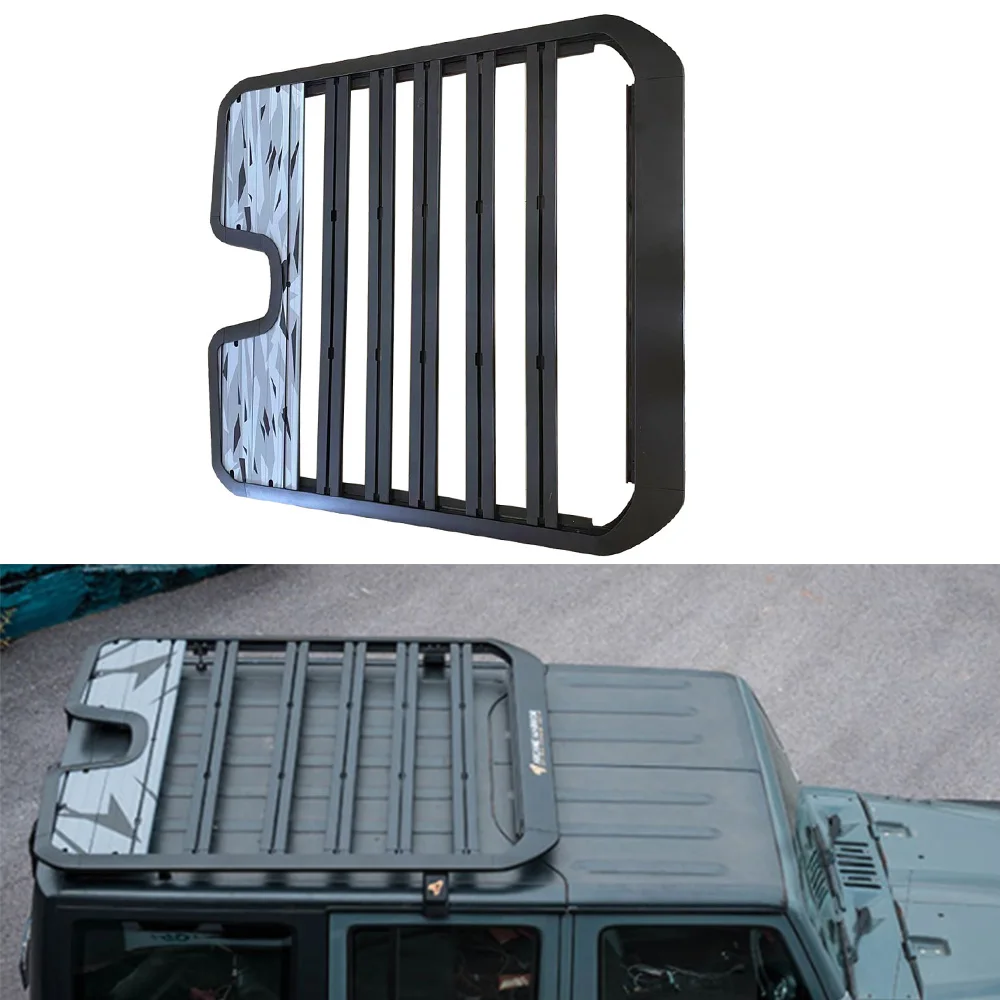 Aluminum Alloy Black Roof Rack Cargo Top Luggage Holder Carrier Basket For Jeep Wrangler JL 2018+ JL1269