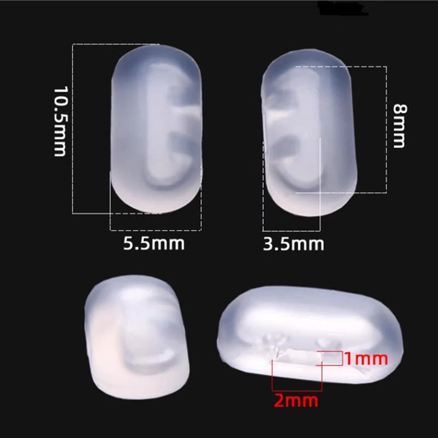  Silicone Insertable Nose Pads for Glasses Anti-Slip Eye Wear Accessories Embedded Type Snap-In Nose Bridge Comfort Pads