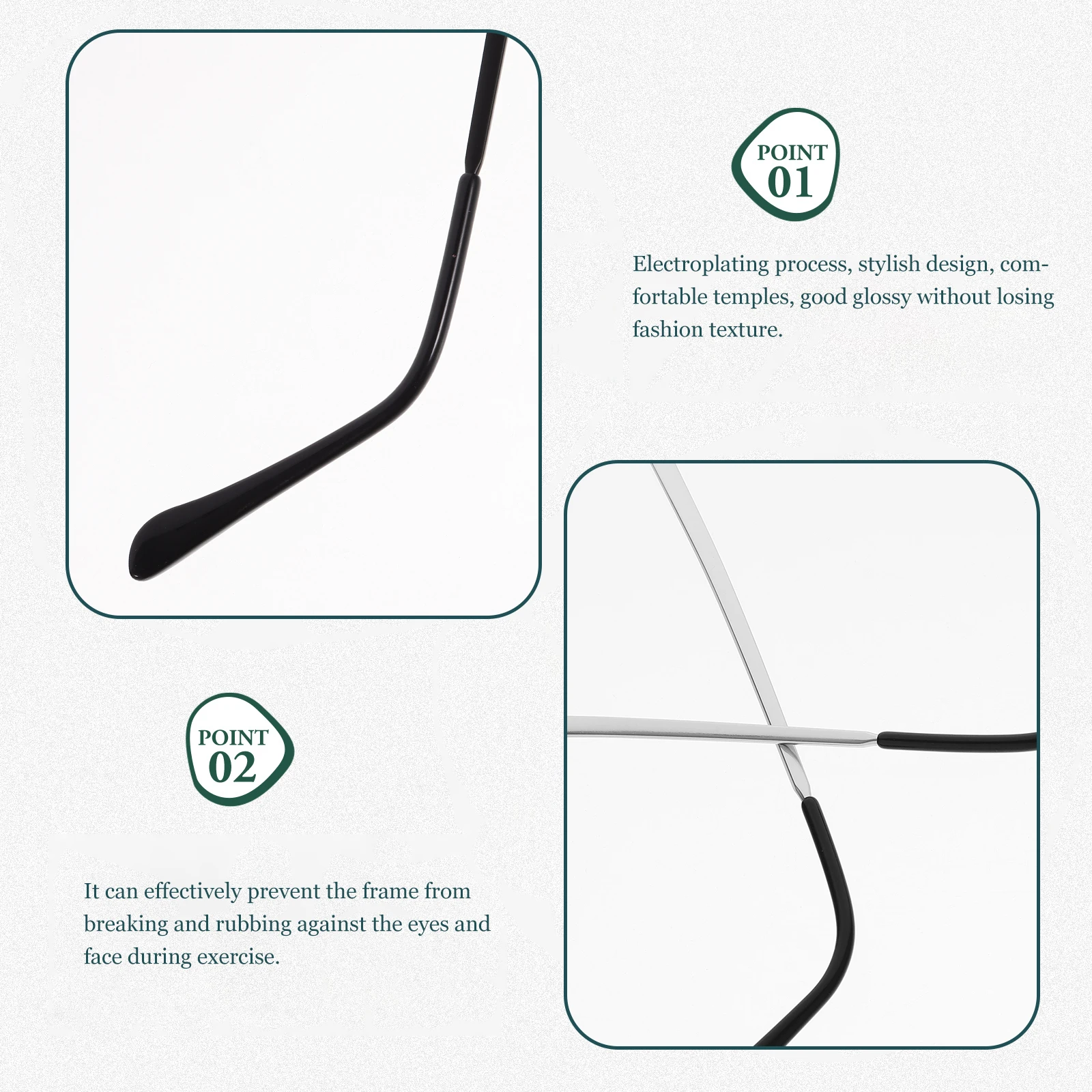 

Universal Metal Eyeglasses Arm Legs Replacement Temples Comfort Fit Ear Pressure Relief Sunglasses Accessories Glasses