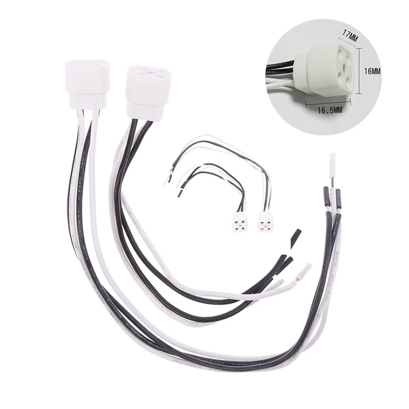 1PCS G10Q Lamp Holder With 15/25cm Long Cable Ring Lamp Plug 4pins Lamp Base Insulating Tube Ultraviolet Light Lamp Base