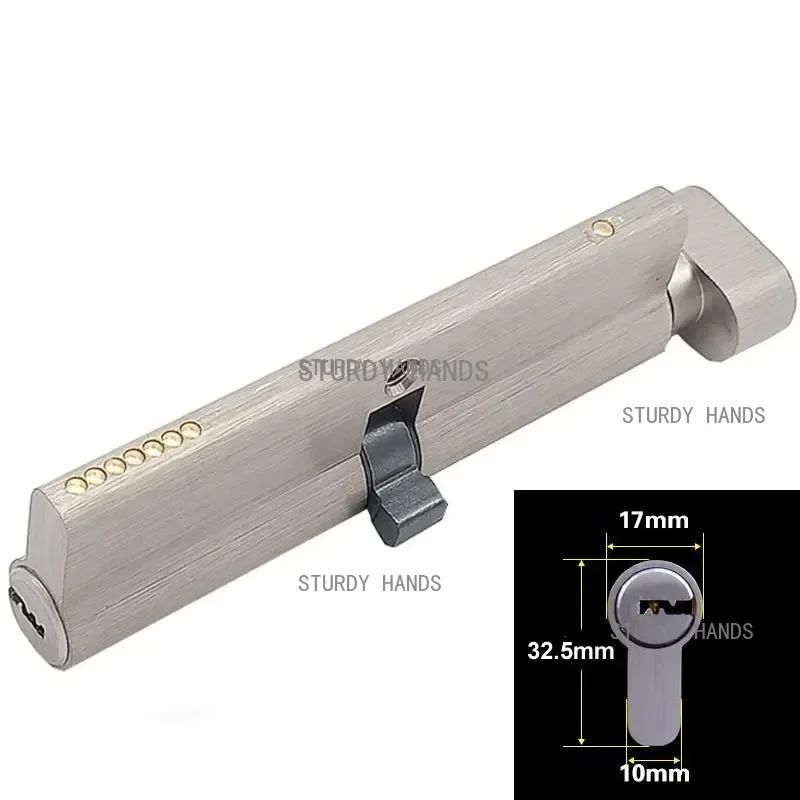 Special custom Security door Center asymmetry brass lock cylinder with knob aluminum alloy door Eccentric lock core height 32mm