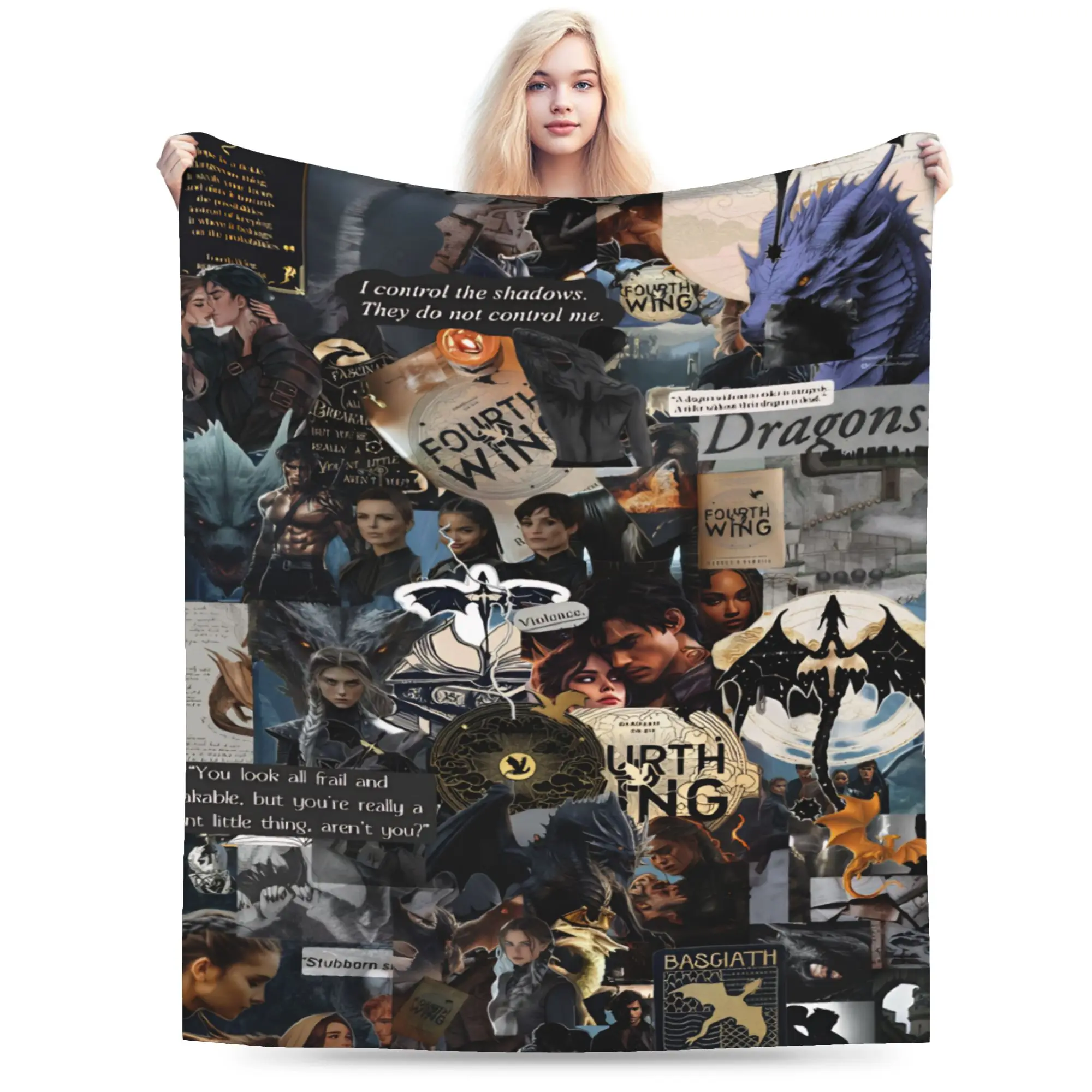 F-Fourth W-Wing Dragon Merch Blankets Lightweight Thin Flannel  Throw Blankets Relax Bedspreads