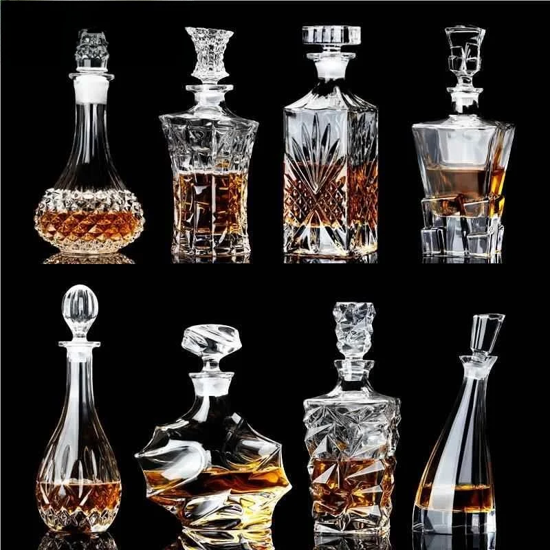 

European Sle Crystal Glass Wine Bottle Personalized Aerator Sed Whiskey Bottle Red Wine Decanter Home Use with Lid