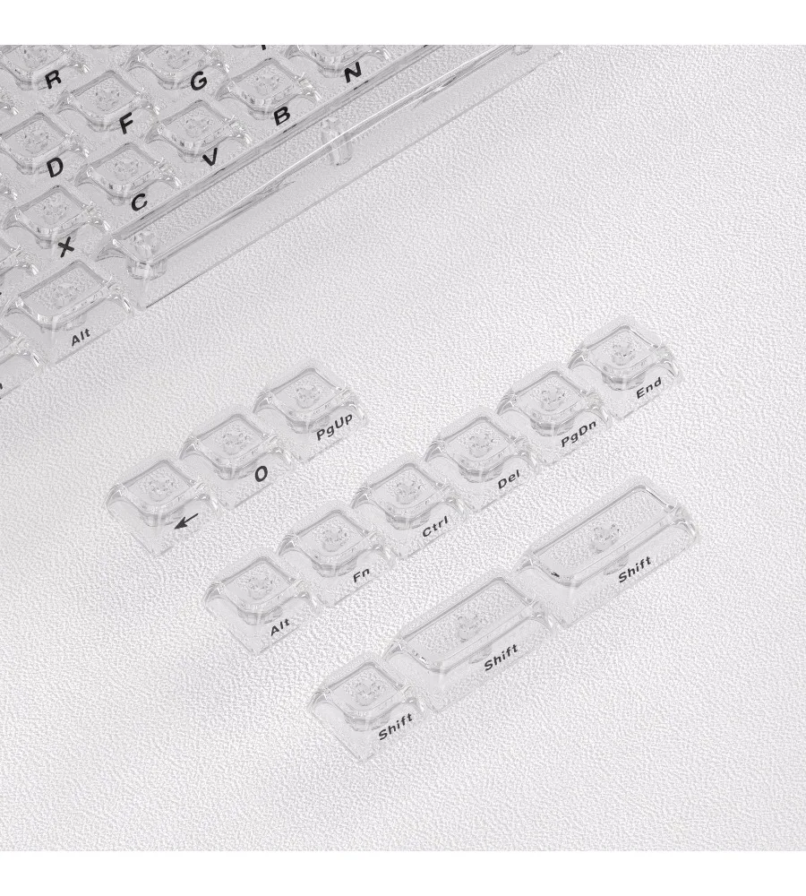 Transparent PC keycap 121 key ASA high injection molding process mechanical keyboard keycap white magic finger model