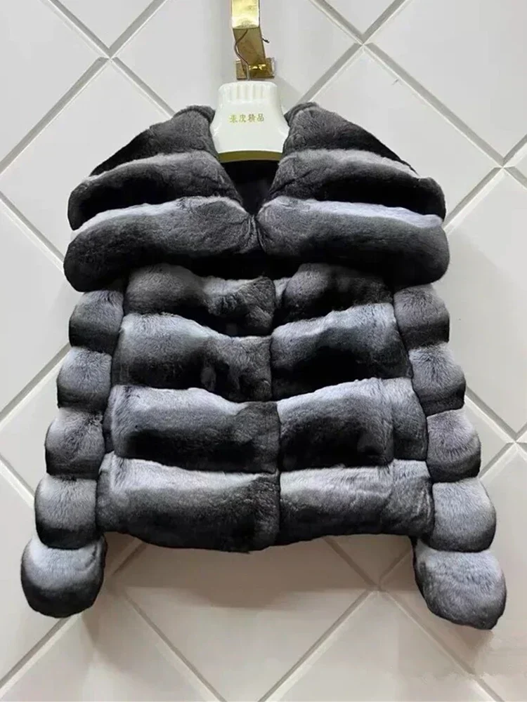 Ata iiiX-Manteau en fausse fourrure de lapin Rex pour femme, veste décontractée, vêtements d'hiver épais, court, vêtements féminins