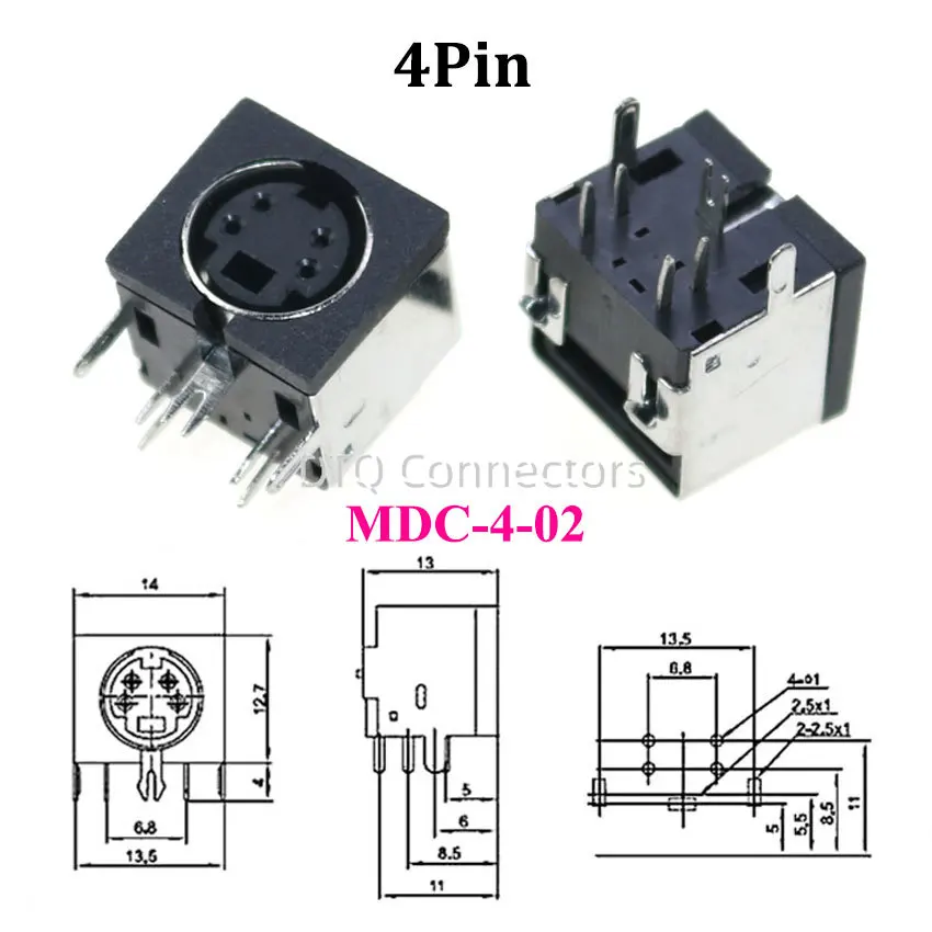 1pcs S Terminal Audio Video Din Female Socket Connector S-video PCB Mount 3/4/5/6/8/9Pin Silver Tone PS2 Circular DIN Micro Jack