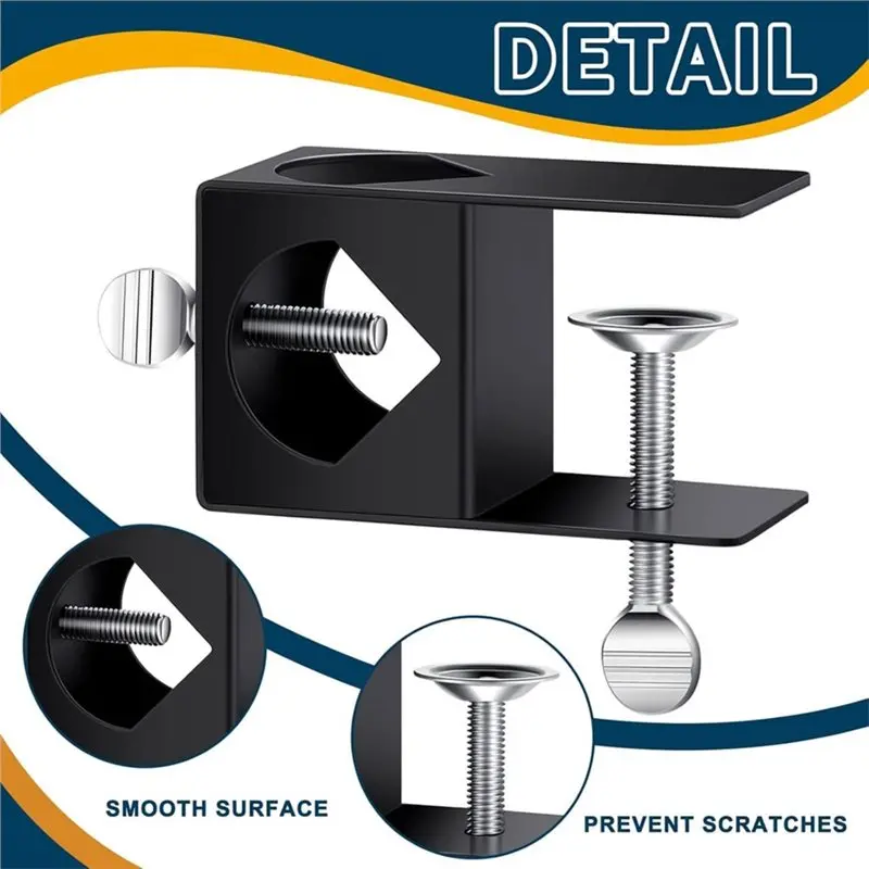 [NEWA76K!】 Deck Clamp 4-Pack Black For Torches, Porch Rails- Universal Pole Mount Bracket, Deck Pole Holder For Solar Panels