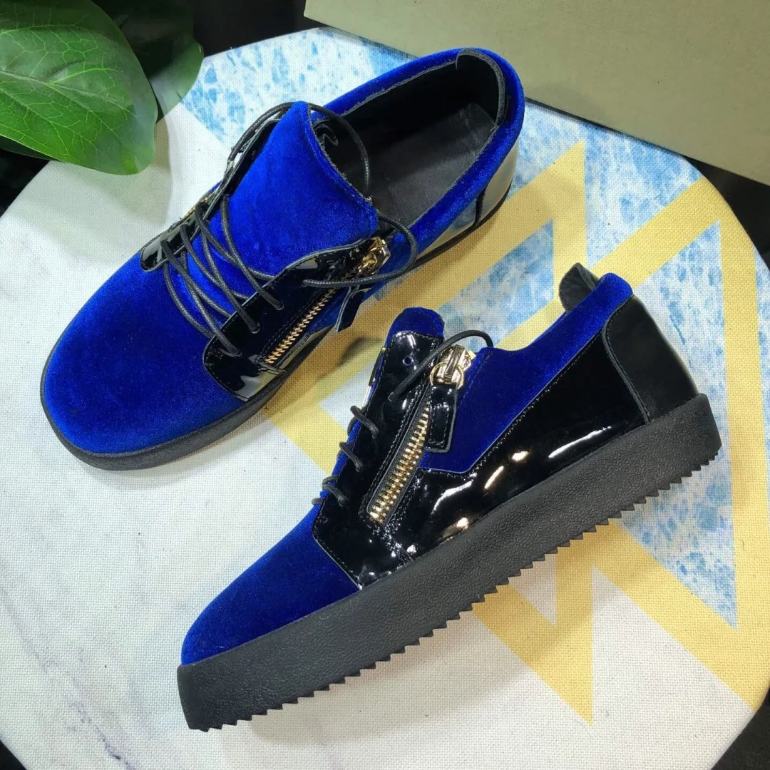 

Top Hight Quality Casual Sneakers For Men and Women Real Leather Brand Designer Unisex Tennis Shoes GZ Zipper Loafer Shoes G1394