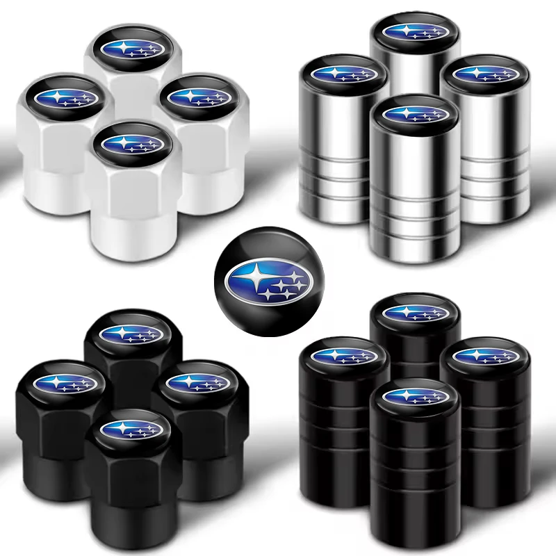 Tapa de boquilla de válvula de neumático con logotipo de coche, accesorios de aleación para Subaru WRX STI Tribeca Crosstrek XV Forester BRZ Impreza Smart Outback, 4 Uds.