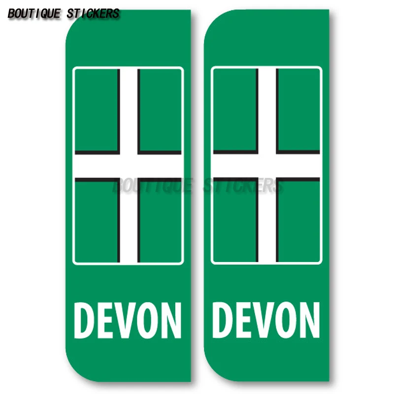 

2Pcs exquisite Cornish DEVON License plate stickers, waterproof PVC stickers for cars and motorcycles