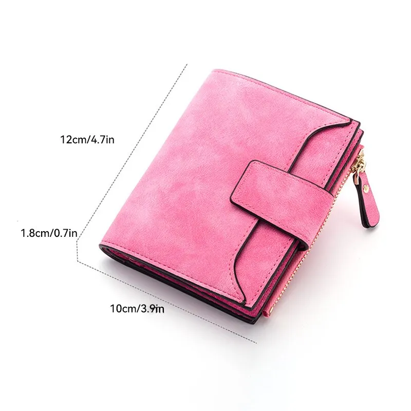 Fashion Solid Color Short Women Wallets New Small Zipper PU Leather Quality Female Card Holder Slim Simple Purse